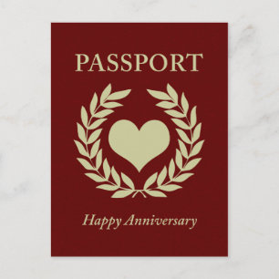 happy anniversary passport postcard