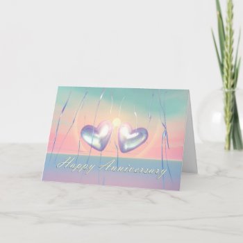 Happy Anniversary Pastel Hearts Card by Peerdrops at Zazzle