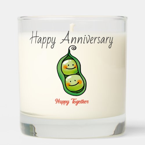 Happy Anniversary peas message Scented Candle
