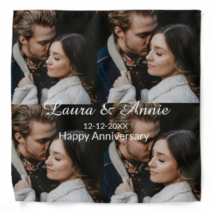 Happy anniversary photo collage name date simple w bandana