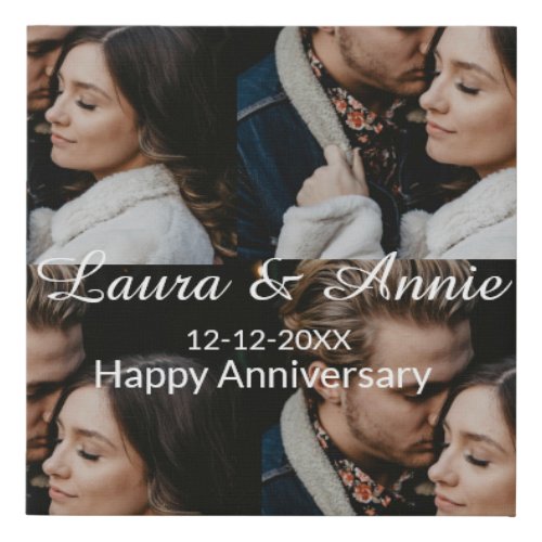 Happy anniversary photo collage name date simple w
