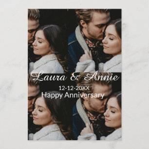 Happy anniversary photo collage name date simple w invitation
