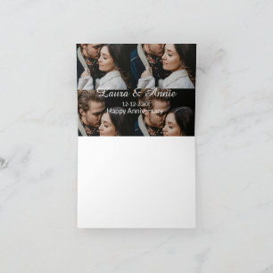 Happy anniversary photo collage name date simple w letterpress thank you card