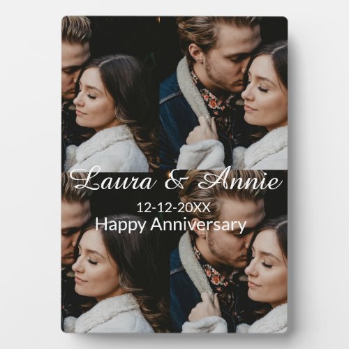 Happy anniversary photo collage name date simple w