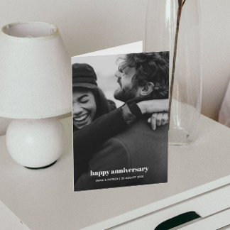 Happy Anniversary Photo Trendy Romantic Card