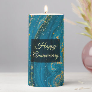 Happy Anniversary Pillar Candle