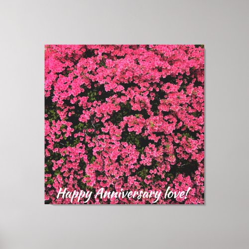 Happy Anniversary Pink Flowers Tree Nature Print