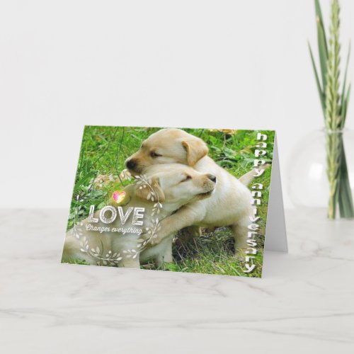 Happy Anniversary Puppies _ Christian Card
