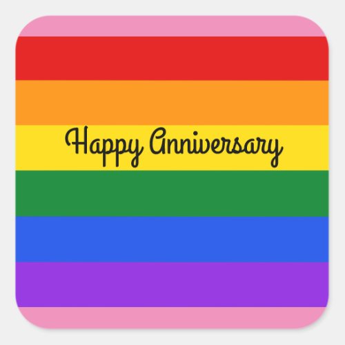 Happy Anniversary Rainbow 1 Stickers