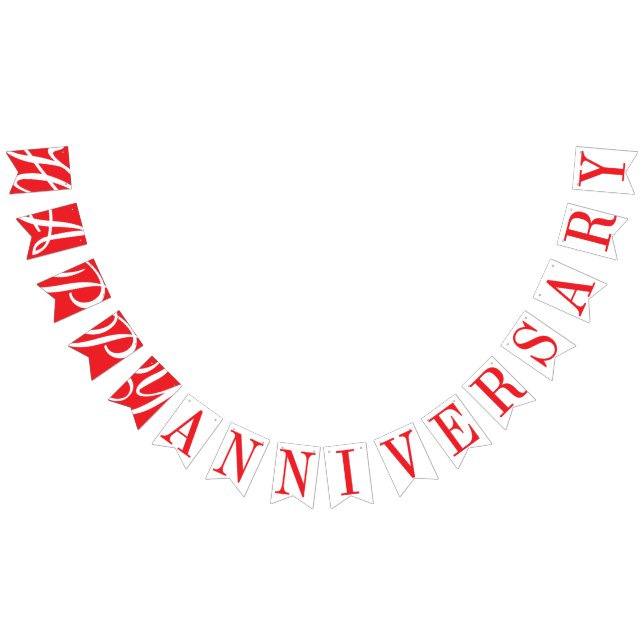HAPPY ANNIVERSARY RED DECOR BUNTING FLAGS (All)