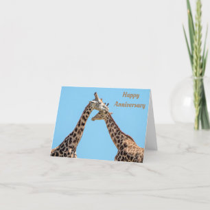 Happy Anniversary   Romantic Giraffe Couple Card