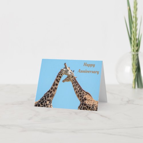 Happy Anniversary  Romantic Giraffe Couple Card