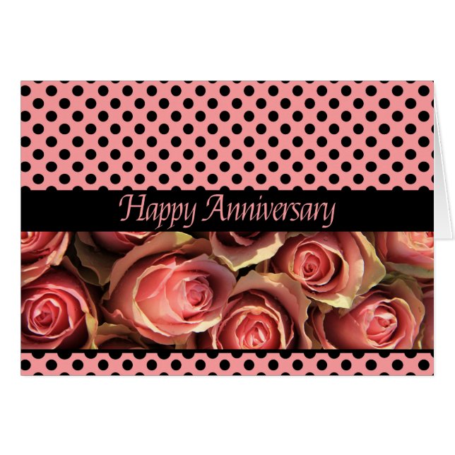Happy Anniversary roses Cards (Front Horizontal)