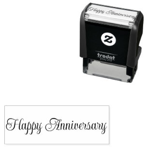 Happy Anniversary Script Text Template Self-inking Stamp