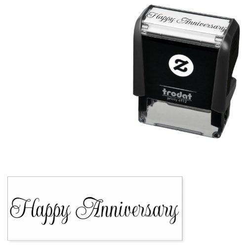 Happy Anniversary Script Text Template Self_inking Stamp