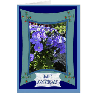 Purple Flowers Happy Anniversary Gifts on Zazzle