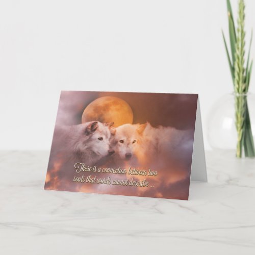 Happy Anniversary Soulmate Wolves Card