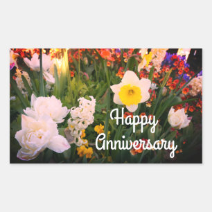 Happy Anniversary Spring Flowers #1-1 Stickers