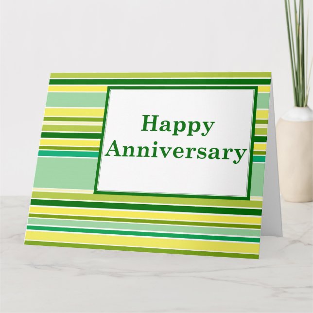 happy anniversary : spring striped card (Front)