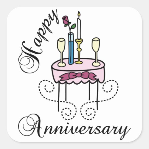 Happy Anniversary Square Sticker