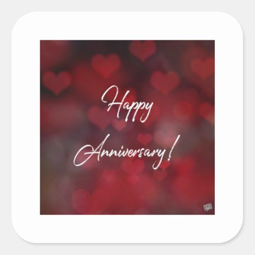 HAPPY ANNIVERSARY SQUARE STICKER