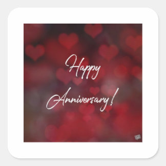 HAPPY ANNIVERSARY SQUARE STICKER