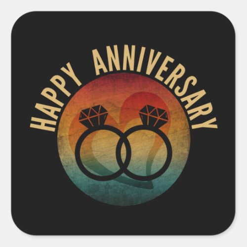 happy anniversary  square sticker