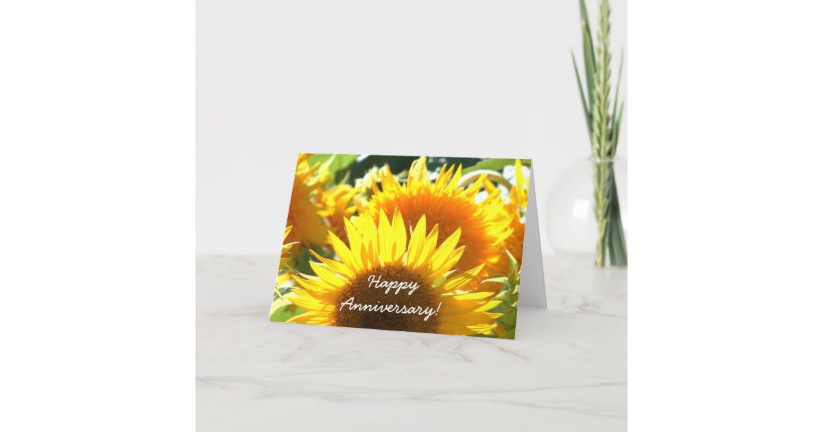 Happy Anniversary Sunflower Greeting card | Zazzle.com