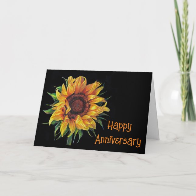 HAPPY **ANNIVERSARY* SUNFLOWER STYLE CARD (Front)
