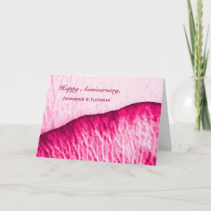 Happy Anniversary To Couple Pink Rose Abstract Card