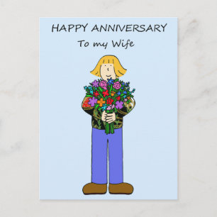 Happy Anniversary to Lesbian Wife Postcard