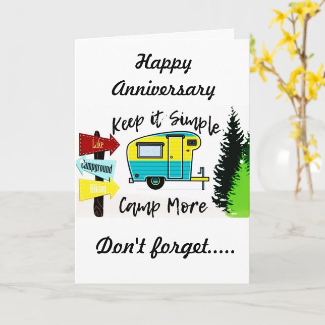 **HAPPY ANNIVERSARY** TO MY FAVORITE CAMPER Card (Yellow Flower)