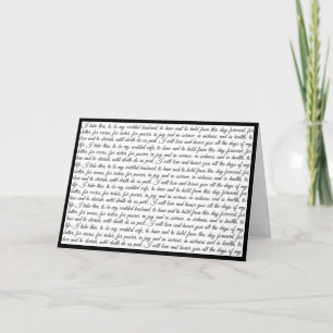Happy Anniversary to my Husband, Wedding Vows Letterpress Thank You Card
