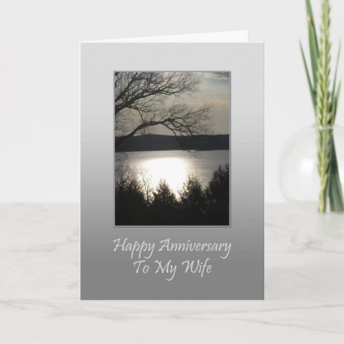 Happy Anniversary To My Wife _ Sunset Lake Card