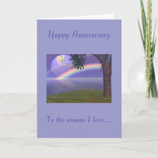 Happy Anniversary, To the woman I love Card (Front)