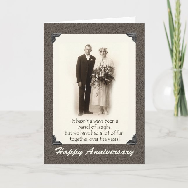 Happy Anniversary, Vintage couple, Humor, Funny Card (Front)