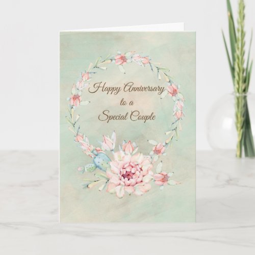 Happy Anniversary Watercolor Cactus Card