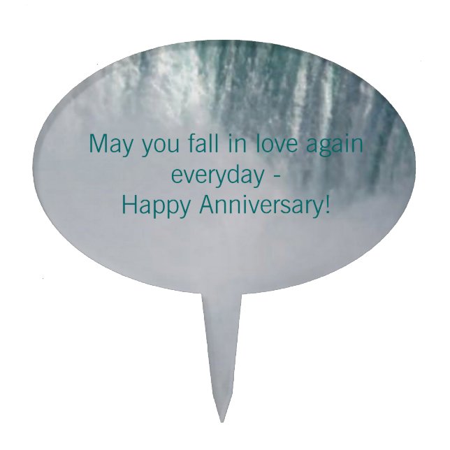 Happy Anniversary Waterfall Cake Topper (Front)