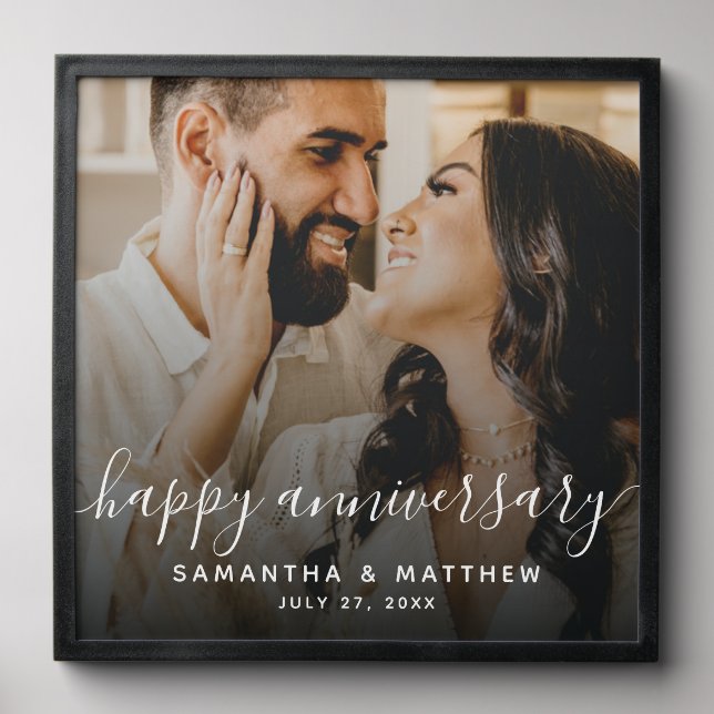 Happy Anniversary Wedding Gift Peel And Stick Photo Tile (Front Set)
