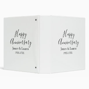 Happy anniversary wedding name date year simple mi 3 ring binder