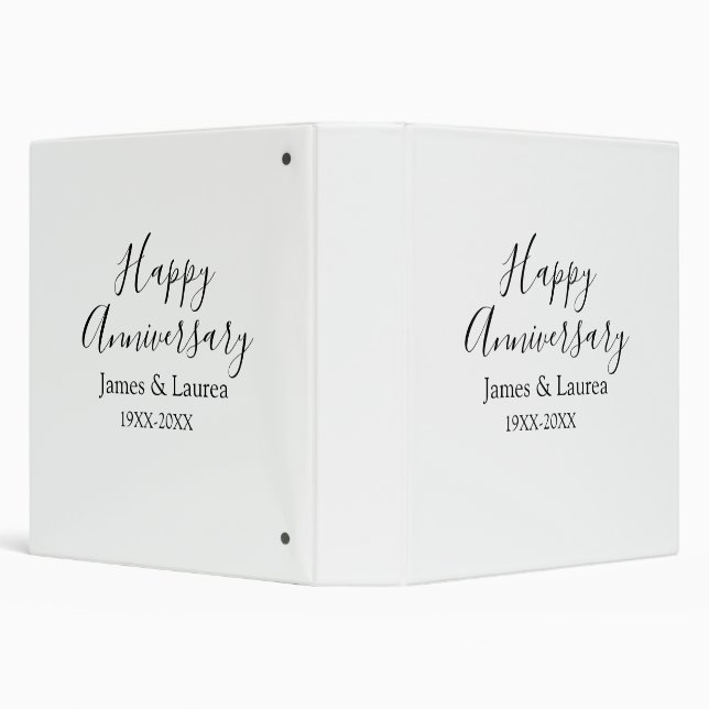 Happy anniversary wedding name date year simple mi 3 ring binder (Background)