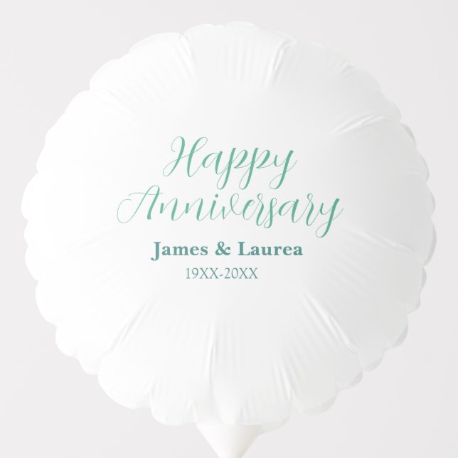 Happy anniversary wedding name date year simple mi balloon (Front)