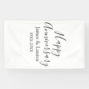 Happy anniversary wedding name date year simple mi banner