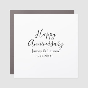 Happy anniversary wedding name date year simple mi car magnet