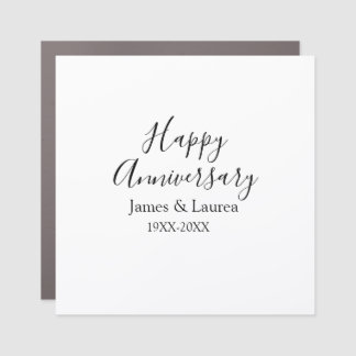 Happy anniversary wedding name date year simple mi car magnet