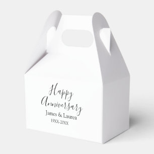 Happy anniversary wedding name date year simple mi favor boxes