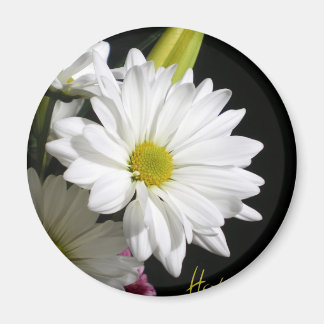 Happy Anniversary White Daisy Photography Magnet