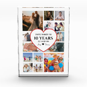 Happy Anniversary With Heart In Center Photo Block