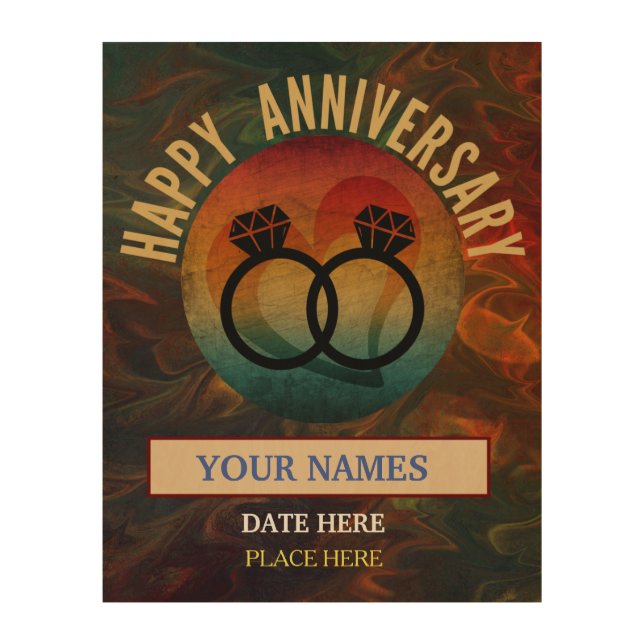 happy anniversary   wood wall art (Front)