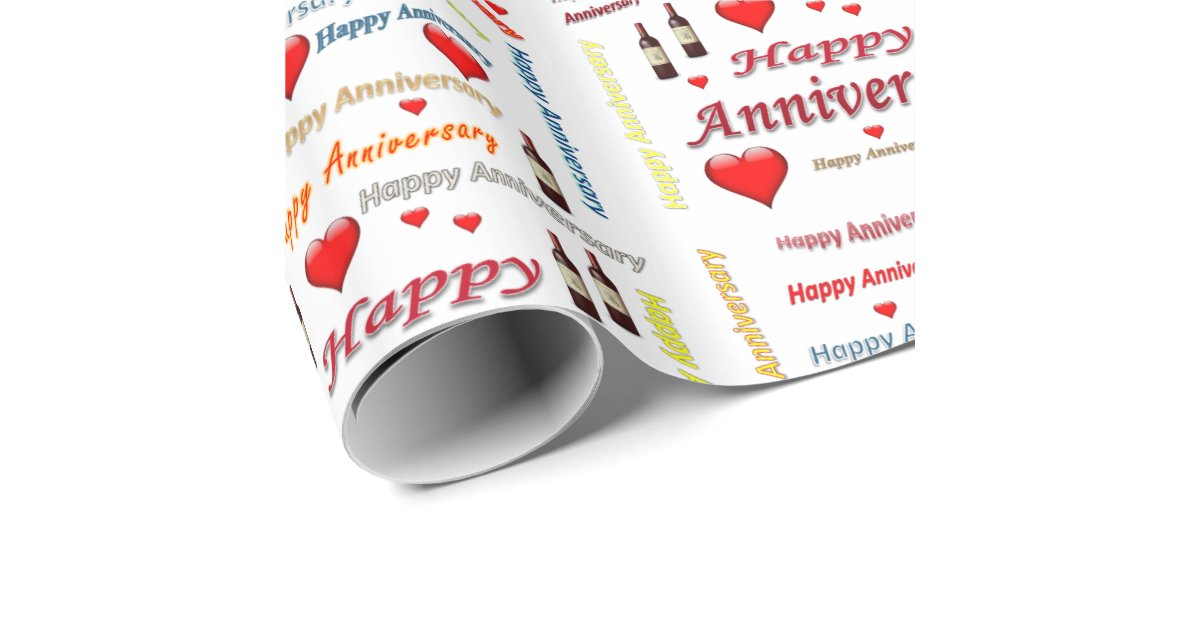 Happy Anniversary Wrapping Paper Zazzle